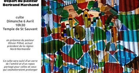 Culte au temple de Saint-Sauvant – Départ du pasteur B.Marchand
