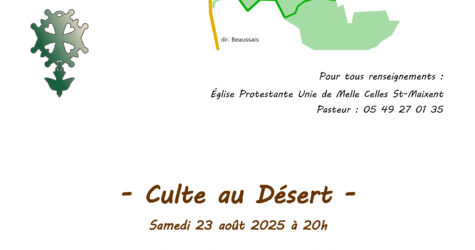 Culte du désert 23 aout 20h