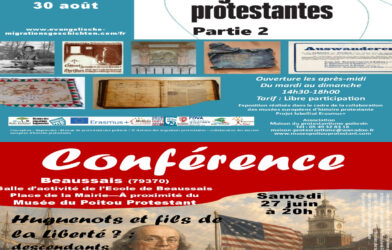Lancement de saison touristique samedi 27 juin à 20h- Musée du Poitou Protestant